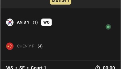 陈雨菲赛前退赛，安洗莹晋级马来西亚羽毛球公开赛女单决赛